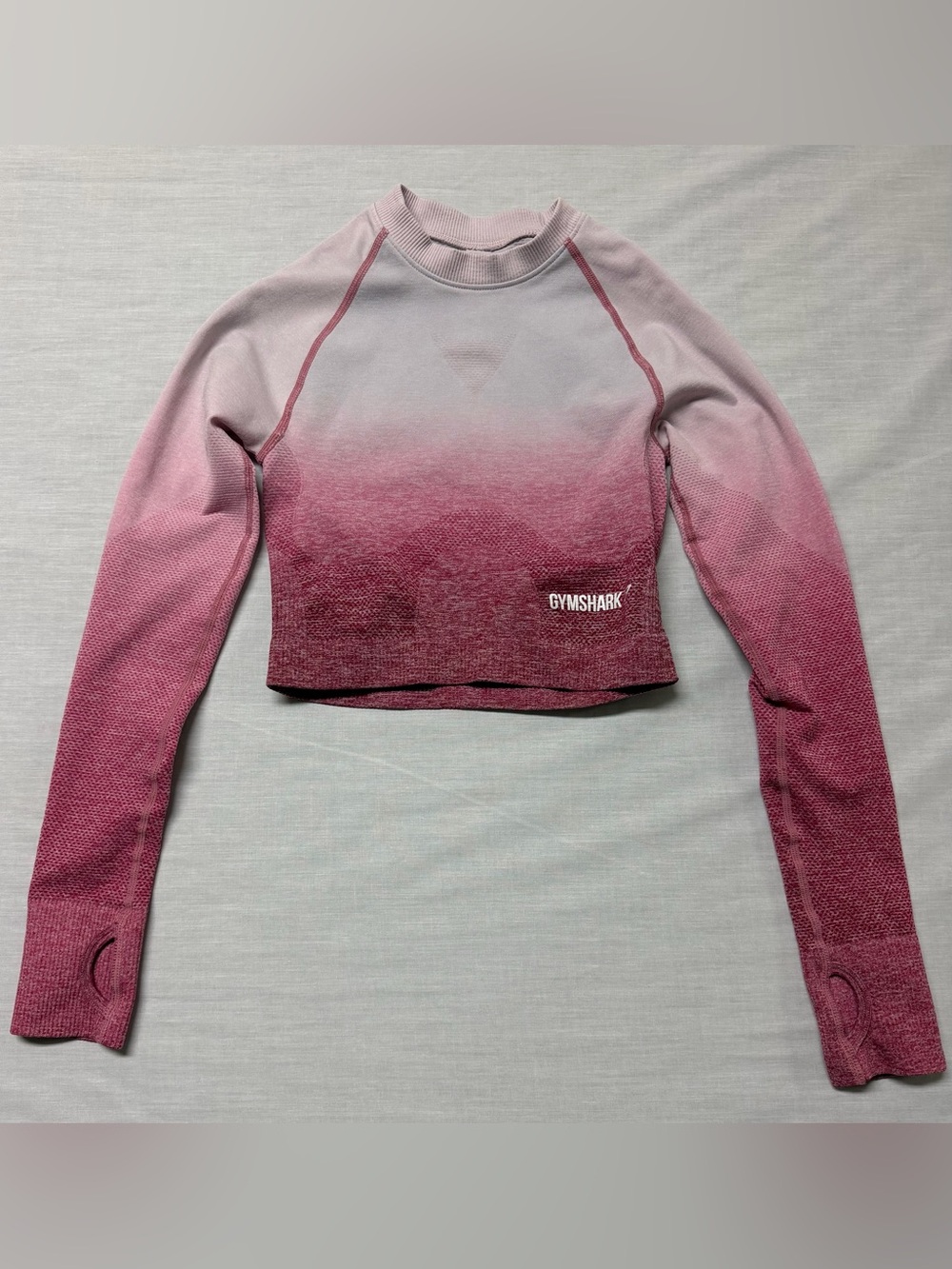 Gymshark Pink Ombre Long Sleeve Crop Sweatshirt